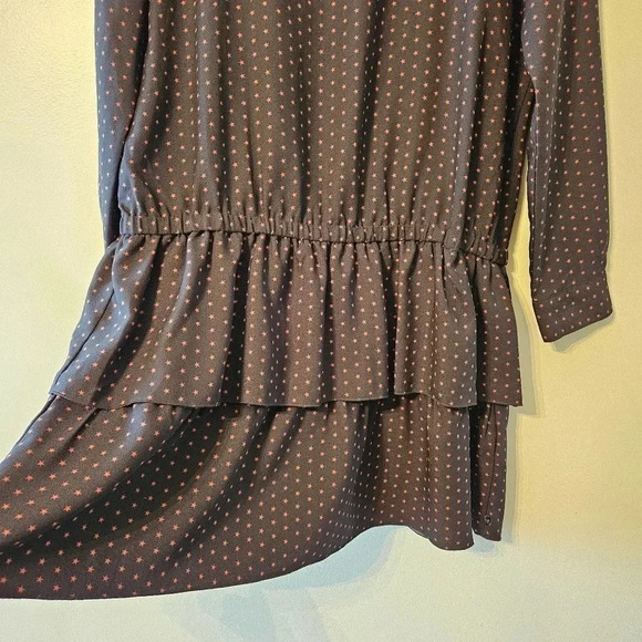 Scotch & Soda Stars Print Long Sleeve Low Waist Mini Ruffled Dress Size Medium. - Picture 10 of 16